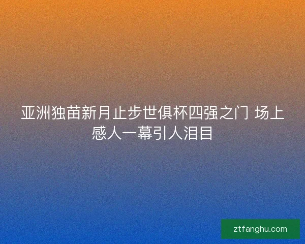 亚洲独苗新月止步世俱杯四强之门 场上感人一幕引人泪目
