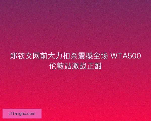郑钦文网前大力扣杀震撼全场 WTA500伦敦站激战正酣